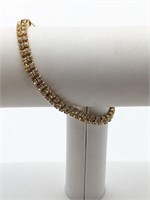 Gold Tone Costume Bracelet with Rhinestones!