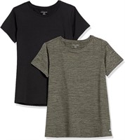 2 Amazon Essentials Women's Crewneck T-Shirts,L