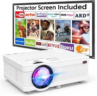 Portable Mini Projector w/ 100in Projector Screen