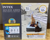 Intex Twin 12in Mid Rise Air Bed, USB Pump, New