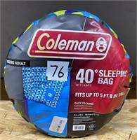 Coleman Youth Sleeping Bag, Fits 5ft/8in Tall, New