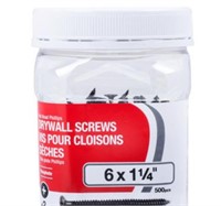 Hillman Coarse Thread DrywAll Screws,  500pcs 15$