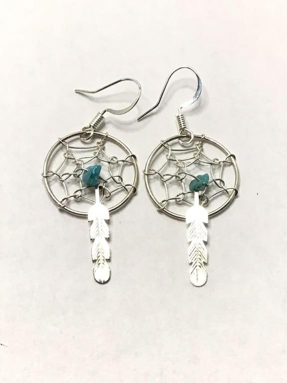 Navajo handmade dream catcher earrings