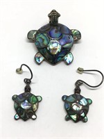 Artisan made pendant and earring set