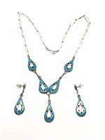 Zuni handmade necklace and earrings set