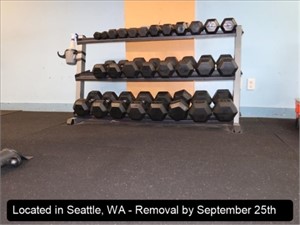 LOT, DUMBBELL RACK W/DUMBBELLS TO INCLUDE: (2) 5