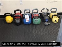 LOT, (12) ASSORTED SIZED KETTLE BELL WEIGHTS