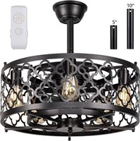 Caged Ceiling Fan with Lights Remote Control 21in
