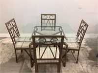 Glass Top Table with 4 Chairs