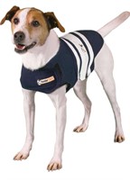 ($68) Thundershirt Dog Shirt, Navy Blue Rugby, M