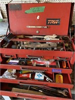 Red tool chest with contents