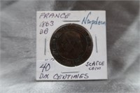 FRENCH NAPOLEON 1863 10C