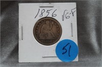1856 SEATED LIBERTY 25¢ NEAR FINE