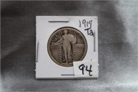1917 T2 STANDING LIBERTY 25¢