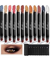 Oillase 12 PCS Eyeshadow Stick Sets with Smudge Pr