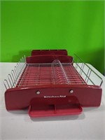 KitchenAid Red Dish Drainer. With Silverware