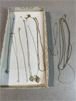 Necklaces, most marked 14k gold. Please note one