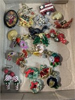 Holiday themed jewelry, including earrings and