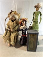 Vintage cloth dolls, old lady doll, Norwegian
