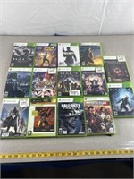 Xbox 360 games, including Halo, Call of Duty, and