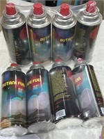 2 lots 4 cans of Butane Fuel