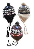 (12)  Ear Flap Knit Winter Hats