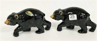 2 Rosemeade walking bear figurines - 6 3/4" wide
