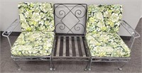 Vintage 3-section iron patio sofa 6'L (missing 2