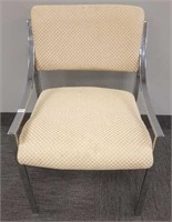 Mid century modern chrome & upholstered chair