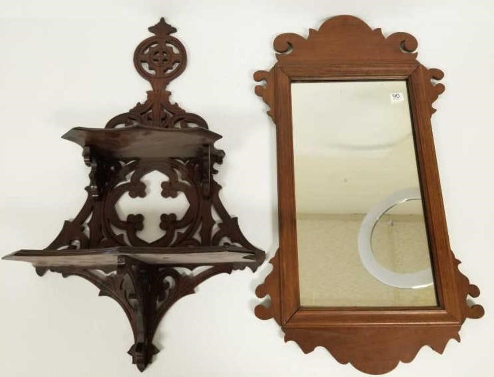 Victorian wall shelf with Victorian mirror - 16" x