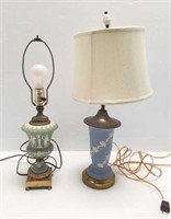2 vintage Wedgewood, etc. table lamps