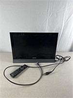 Small Vizio television with remote and HDMI cord