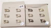 12 - 800 purity silver cat place card holders