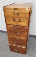 Wagemaker antique 4 drawer oak file cabinet with