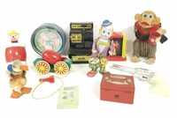 Group vintage, etc toys including Steiff duck, etc