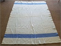 Vintage blue wool blanket
