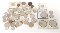 Group of assorted U.S., etc. coins incl. silver