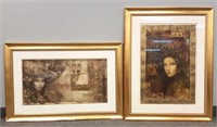 2 Csaba Markus hand embellished serigraphs