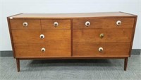 Vintage mid century 8-drawer walnut chest