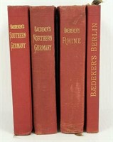 4 volumes of Baedekers 1909 German travel books