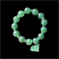 213.50cts Antique Imperial Jade Dragon Bracelet
