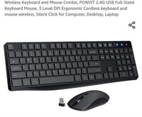 MSRP $19 Full Size Wireless Keyboard & Mouse