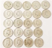 22 U.S. Kennedy silver half dollars