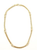 14K gold cable link necklace 15" long - 27 grams