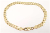 10K gold link bracelet - 10.0 grams; 8" long