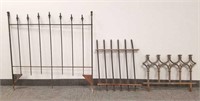 3 pieces of iron fence sections - 46" wide x