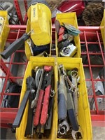 Four bins of miscellaneous tools, wrenches