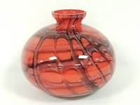 Czech style unsigned style art glass vase - 8" x