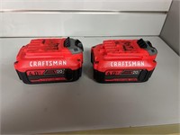 Two craftsman 4.0 20 V lithium ion batteries.