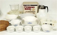 Group of kitchenware including Fire King,